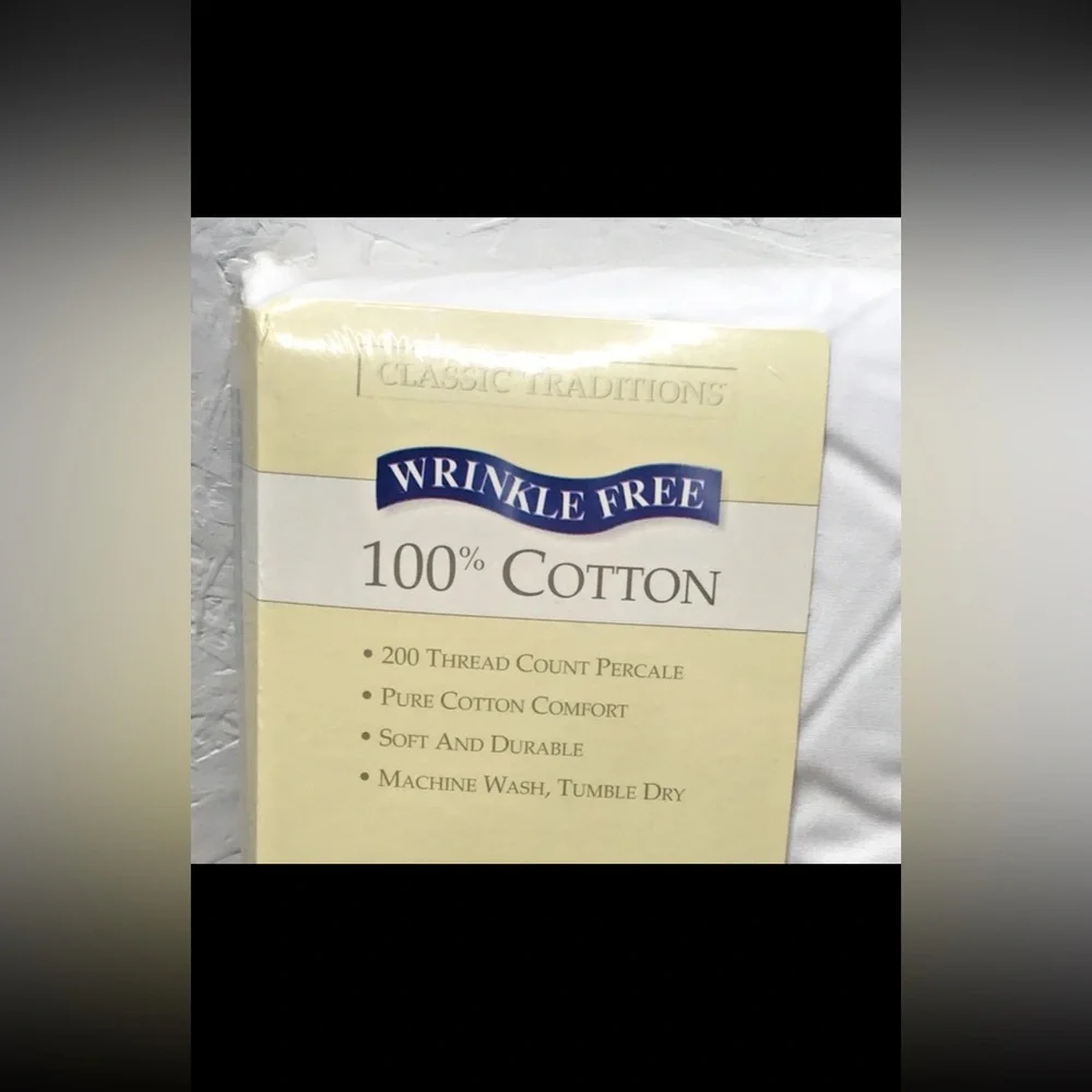 Vintage USA J.C. Penney Classic Traditions Full Fitted Sheet 100% Cotton White